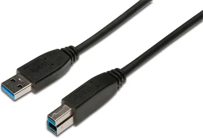 Immagine prodotto di DIGITUS USB 3.0 Anschlusskabel Typ A -B  St/St     1,8m,  sw Polybeutel