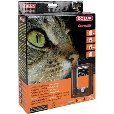 Obrázok produktu pre ZOLUX CAT DOOR TUNEL dvierka pre mačku 4 pozície zamykania 15,5x17cm hnedé, Z401072MAR