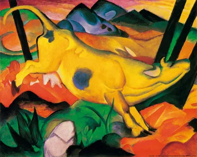 Zdjęcie produktu dla Obraz drukowany Franz Marc - Żółta krowa, 1911 (40 x 50 cm)