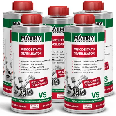Produktbild von MATHY-VS Viskositätsstabilisator 5 x 250 ml - Öl-Additiv stoppt zu hohen Ölverbrauch