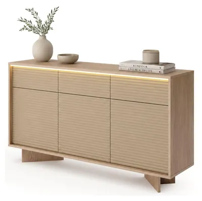 Produktbild von Hatareta - Sideboard, 154x40x84h cm Eiche Braun, 3 Schubladen