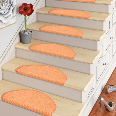 Produktbild von Natur Sisal Stufenmatte Orange (halbrund) in 2 Größen, Größe / Menge:24x65 cm = 1 Stck.