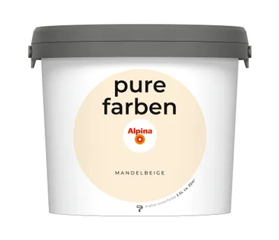 Produktbild von Alpina pure farben Wandfarbe mandelbeige 2,5 L
