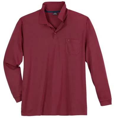 Produktbild von Ragman Übergrößen Langarm-Polo weinrot melange