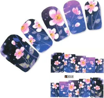 Produktbild von Tattoo Nail Blumen Blätter Aufkleber Nagel Sticker