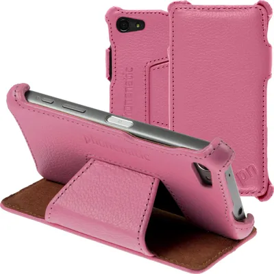Produktbild von PhoneNatic Echt-Lederhülle kompatibel mit Sony Xperia Z5 Compact - Leder-Case rosa + Glasfolie
