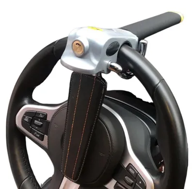 Image de INF Antivol de volant à airbag — Alliage d'aluminium, crochet auto-serrant, cylindre en laiton, alarme klaxon