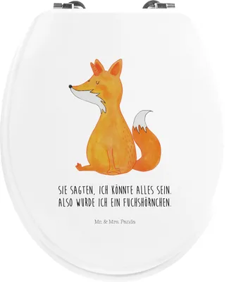 Produktbild von Mr. & Mrs. Panda Klodeckel Einhorn Fuchs - Weiß - Geschenk, Klo-Deckel, WC Sitz, Unicorns, Füchse, Einhörner, Brille, Toilettendeckel, Fuchshörnchen, Unicorn, Klobrille