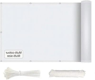 Image de Pare-vent pour balcon - Protection de l'espace extérieur - Résistant aux intempéries - 90 x 950 cm - Gris