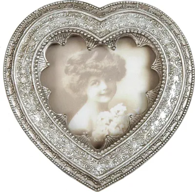 Produktbild von Clayre & Eef Bilderrahmen Herz 9x9 cm Silberfarbig Kunststoff