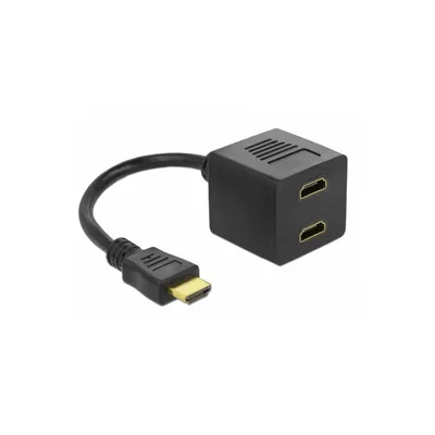 Produktbild von DeLOCK Adapter HDMI male to 2x HDMI female, HDMI M, 2 x HDMI F, männlich/weiblich
