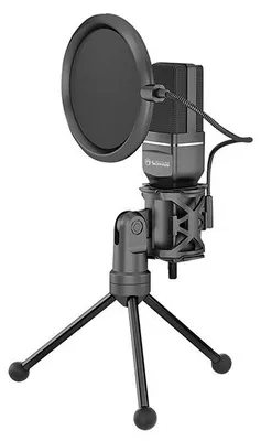 Immagine prodotto di Marvo, per microfono per streaming, MIC-03, senza controllo del volume, nero, con supporto ruotabile di 270°.