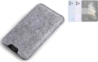 Produktbild von K-S-Trade Filz Handyhülle kompatibel mit Cubot P80 Schutzhülle Filztasche Filz Tasche Case Sleeve Handy Hülle Filzhülle grau