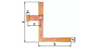 Produktbild von GAH Alberts Fensterladen-Winkelband Länge 250 x 200 mm Breite 30 mm Stärke 3 mm Stahl galvanisch gelb verzinkt R gerade