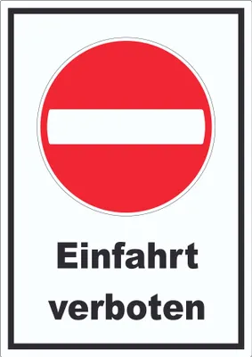 Produktbild von Einfahrt verboten Aufkleber Einbahnstrasse A8 (52x74mm)