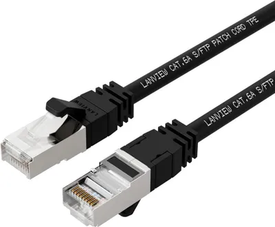 Produktbild von Lanview LV-SFTP6A10B, 10 m, Cat6a, S/FTP (S-STP), RJ-45, RJ-45, Schwarz