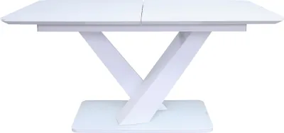 Produktbild von SalesFever Esstisch 160-200 x 90 cm | ausziehbar | Tischplatte MDF mit Sicherheitsglas | B 160 x T 90 x H 77 cm | weiß
