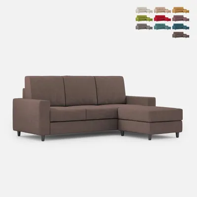 Produktbild von 3-Sitzer Sofa mit Pouf, 208 cm, Stoff, Wohnzimmer, Sakar 180P - Braun