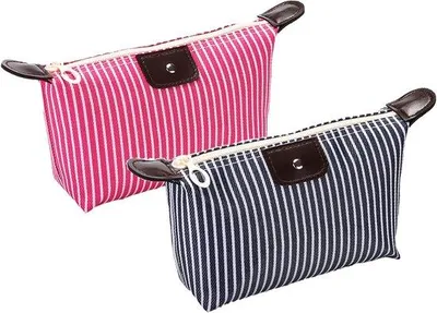 Image de Lot de 2 trousses de maquillage de voyage, petites trousses en nylon, jolies trousses de voyage, jolies trousses de voyage, trousses de voyage pour produits cosmétiques, petites trousses de voyage