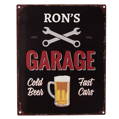 Produktbild von Clayre & Eef Textschild 20x25 cm Schwarz Eisen Bierglas