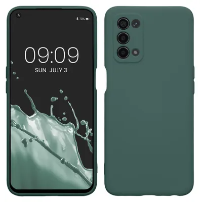 Produktbild von kwmobile Slim Case kompatibel mit Oppo A74 (5G) / A54 (5G) Hülle - Handyhülle aus Silikon in Tannengrün