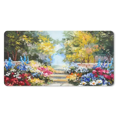 Produktbild von MuchoWow® Schreibtischunterlage Malerei - Blumen - Natur - Ölfarbe 80x40 cm - XXL Mauspad - Gaming Mauspad