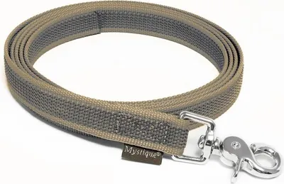 Produktbild von Mystique® Gummierte Leine 20mm ohne Handschlaufe Scherenkarabinerhaken beige 3m