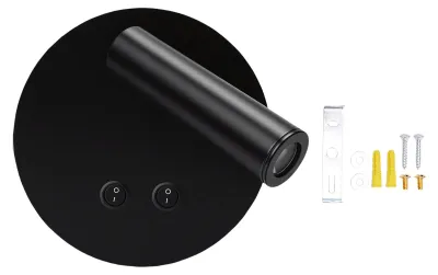 Obrázok produktu pre LED nástenné svietidlo, minimalistický a moderný dizajn, vhodné ako nočné svetlo do spálne, obývačky, hotela alebo na čítanie, čierna farba