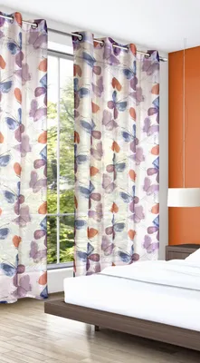 Produktbild von Ösenschal "Schmetterling" 245x135cm - Vorhang mit Ösen von Albani