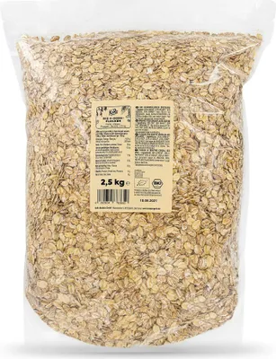 A large bag of oat flakes.
