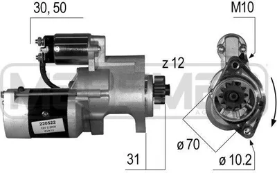 Produktbild von ERA 220522A Starter Anlasser 2,2kW für NISSAN NAVARA (D22) 12V