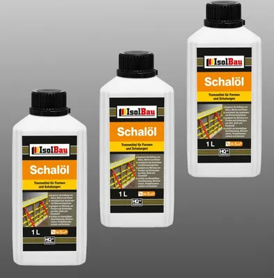Produktbild von Isolbau Schalöl Professional - 3x 1 Liter Trennmittel für Formen & Schalungen - Beton-Trennmittel, begrenzt die Haftung von Beton, Mörtel & Kleber