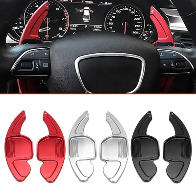 Immagine prodotto di Coppia di estensioni del cambio Paddle in alluminio nero/rosso/argento per Audi A3 4 A5 A6 A7 A8 Q3 Q5 Q7 S4 S6 TT - Rosso