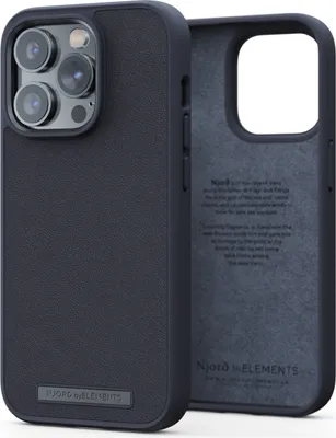 Produktbild von Njord Collections Lederhandyhülle, Geeignet für iPhone 14 Plus, Hochwertiges Leder, 100% recycelter Kunststoff, 2 Meter Fallschutz, Mag-Kompatibel, Schwarz