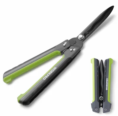 Produktbild von WORKPRO Heckenschere 58,5 cm mit 14° Wellenschliff, Klappbar