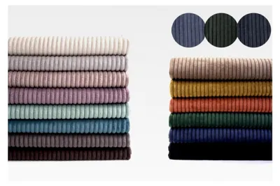 Produktbild von Polsterstoff Möbelstoff Cord-Samt Taschenstoff WANJA | grob gerippt | Abriebfestigkeit >90.000 Zyklen | 17 Farben (dunkelgrau)