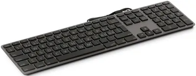 Obrázek produktu pro LMP - Drátová hliníková klávesnice pro Windows s numerickou klávesnicí - BIG (velké písmo) - 110 kláves - QWERTZ (DE) - SpaceGrey/Black