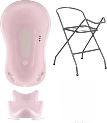 Obrázek produktu pro Dětská vanička Famanu Babybad, standardní model, 4dílná sada, růžová