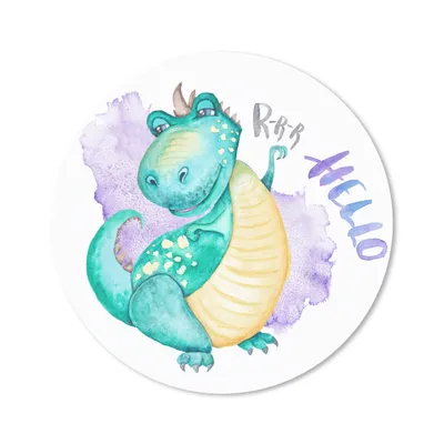 Produktbild von MuchoWow® Mauspad Mousepad Kinderzimmer - Blau - Dinosaurier - Jungen - Mädchen - Kind 50x50 cm - Mousepads - Maus Mat - Pad - Mausunterlage - Vinyl