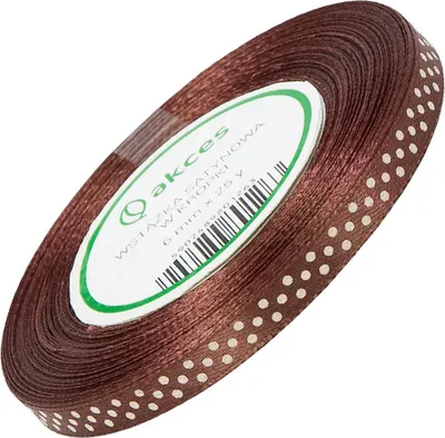 Image de Ruban de satin à pois 6mm 22m 15 brun