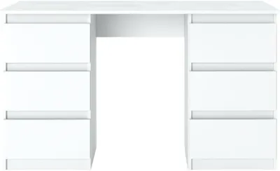 Obrázok produktu pre VBChome písací stôl 120x50x75 cm, biela farba – kancelársky stôl s 6 zásuvkami, počítačový stôl, pracovný stôl, stôl na notebook, písací stôl do domácej kancelárie