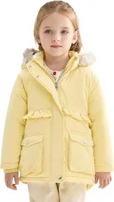 Produktbild von Mädchen Winterjacke Übergangsjacke Wasserdicht Warm Gelb 116 cm
