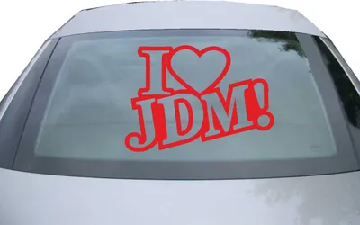 Produktbild von Indigos UG - Aufkleber Heckscheibe & Motorklappe DE6128 - rot - 600x428 mm - i love jdm - Auto Scheiben Fenster Heckklappe Tuning Racing JDM - Die cut