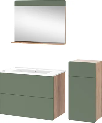 Obrázek produktu pro Sada koupelnového nábytku Vicco Izan Dub Goldkraft/zelená 4 kusy s midi jednotkou, Model 54568