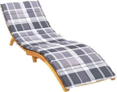 Produktbild von vidaXL Sonnenliegen-Auflage Grau Karomuster 200x60x3 cm Oxford-Gewebe