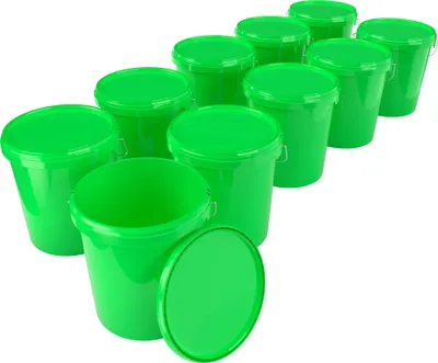 Produktbild von Eimer mit Deckel 16 L | Vorratseimer | Lebensmittelecht Grün | PP | 10 Stück