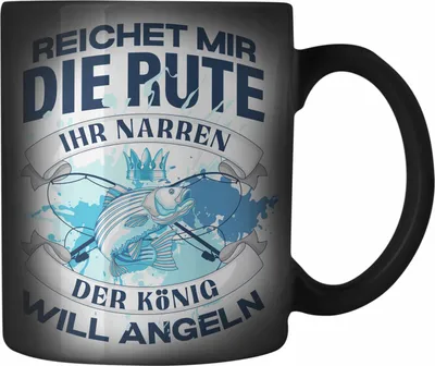 Produktbild von Trendation - Angler Farbwechsel Zauber-Tasse Geschenk Männer Spruch Lustig für Fischer Geschenkidee Angeln Becher (Schwarz)
