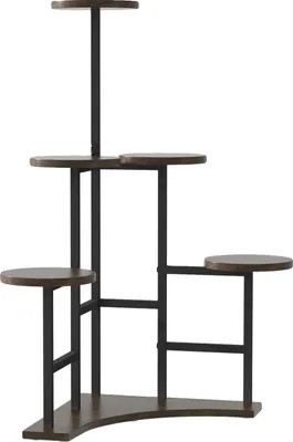 Immagine prodotto di Scaffale per piante, design a 6 livelli, struttura robusta, marrone