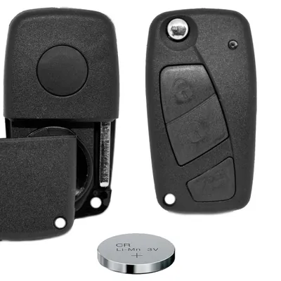 Produktbild von Klapp Schlüssel Gehäuse Funkschlüssel Fernbedienung Autoschlüssel 3 Tasten Rohling SIP22 + Batterie kompatibel mit FIAT/Iveco/Lancia/Peugeot/Citroen