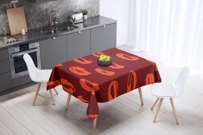 Runde Tischdecke 140x140 cm, Polyester, wasserabweisend, Orange Bordeaux